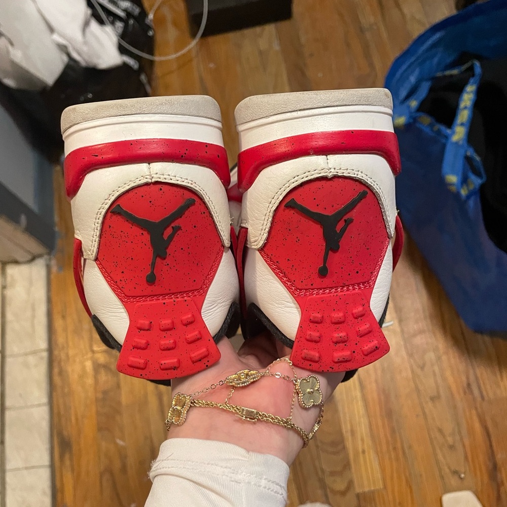 White and Red Air Jordan Sneakers - Picture 4 of 5
